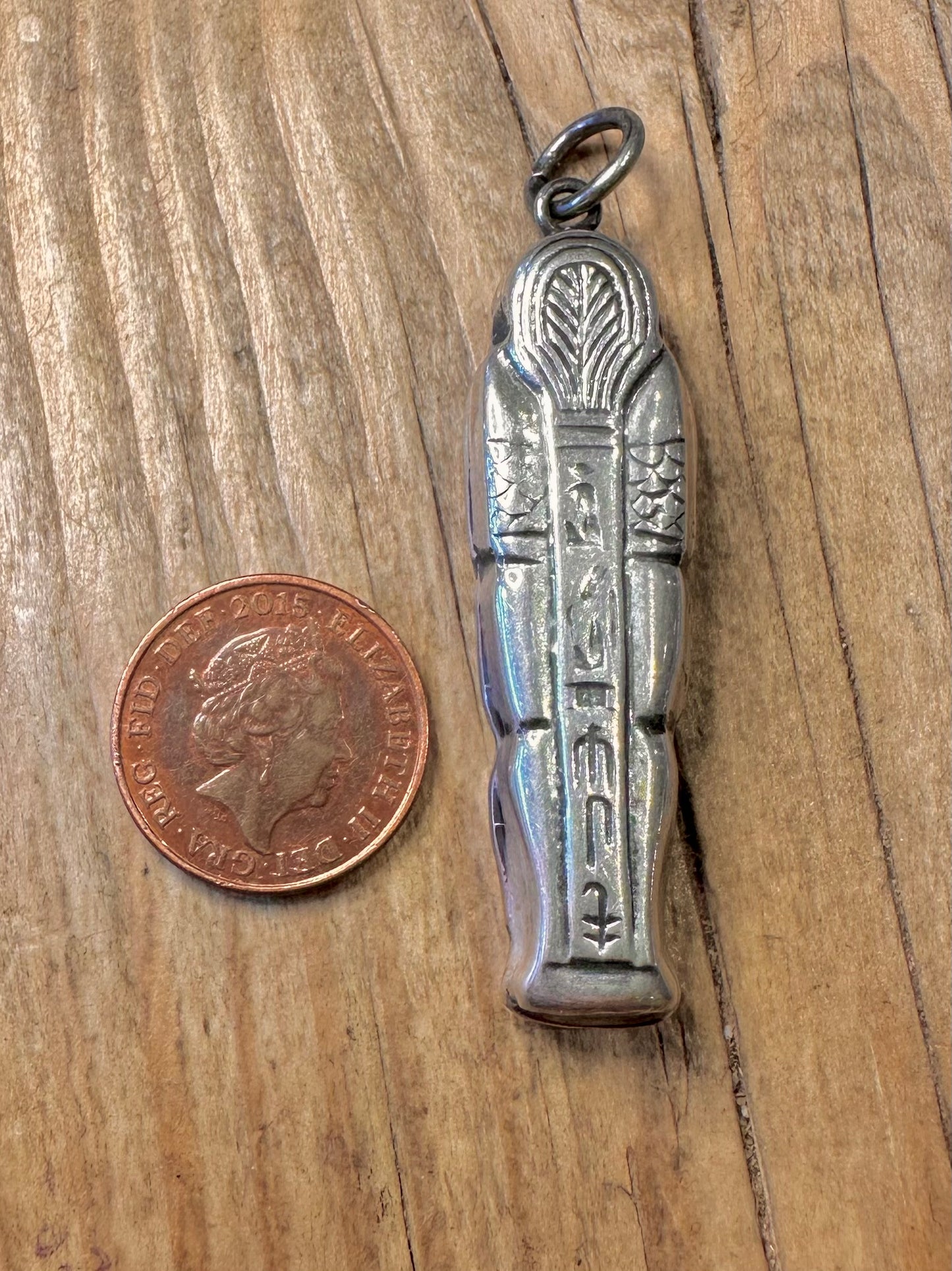 Vintage Egyptian Mummy Tomb 925 Sterling Silver Pendant