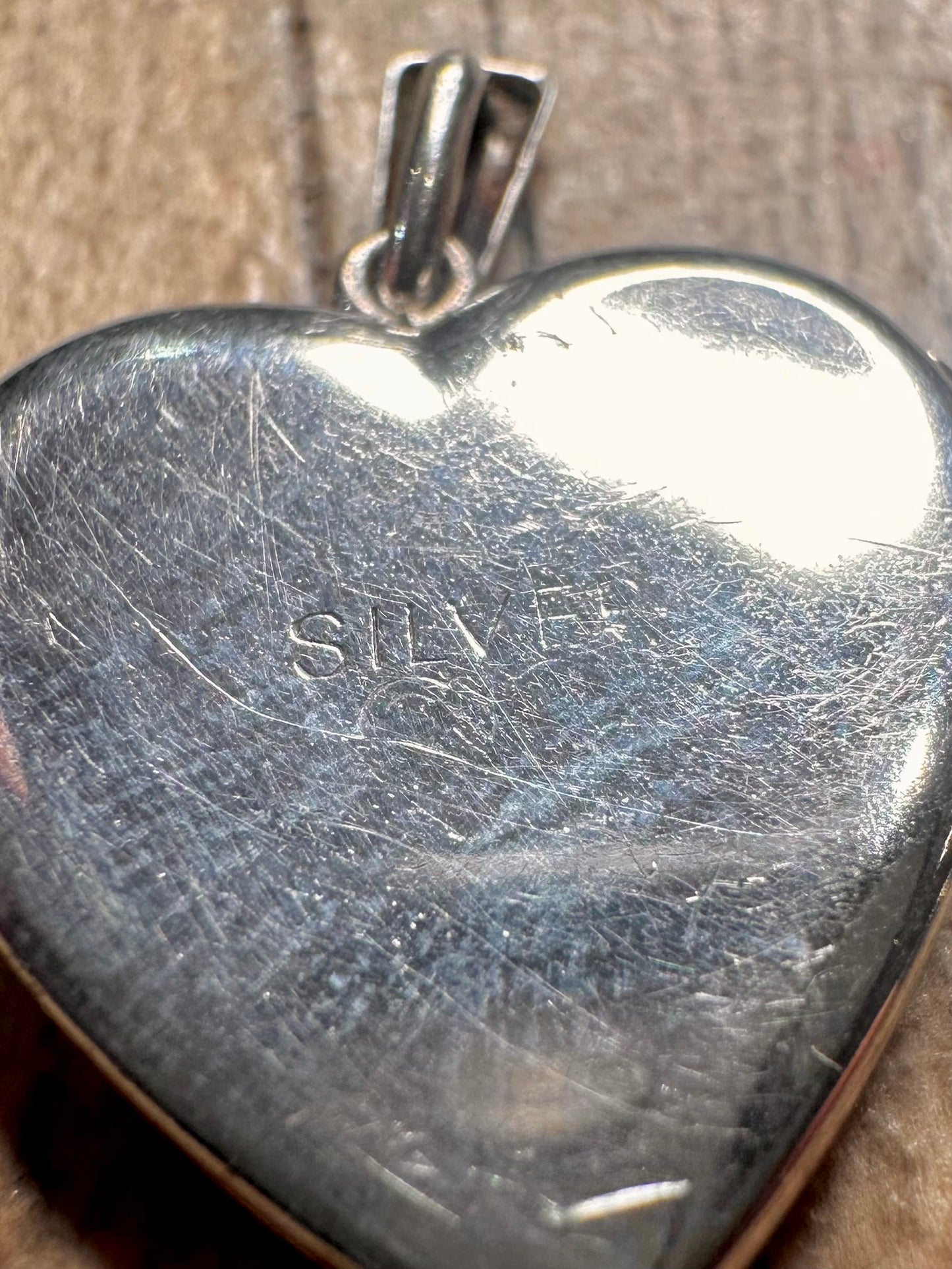 Vintage Engraved Heart 925 Sterling Silver Locket Pendant