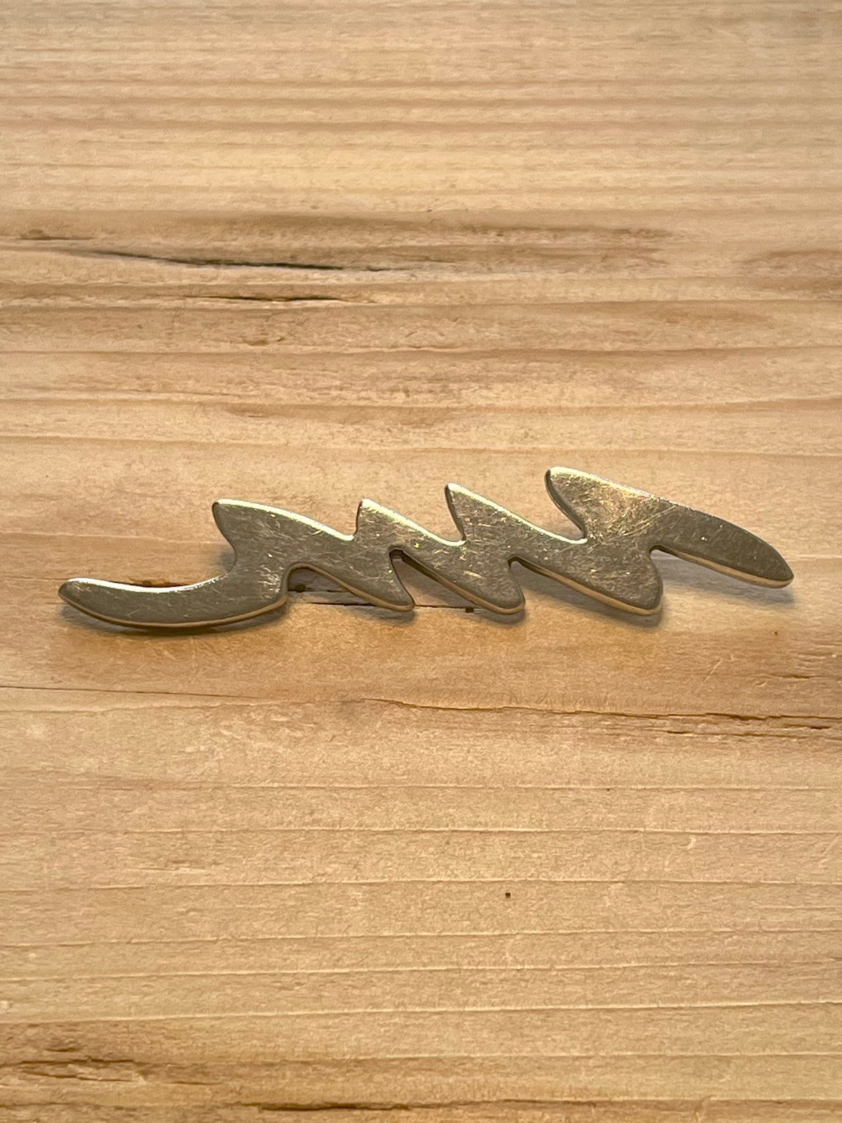 Abstract 1991 Zig Zag 925 Marked Aa Sterling Silver Brooch