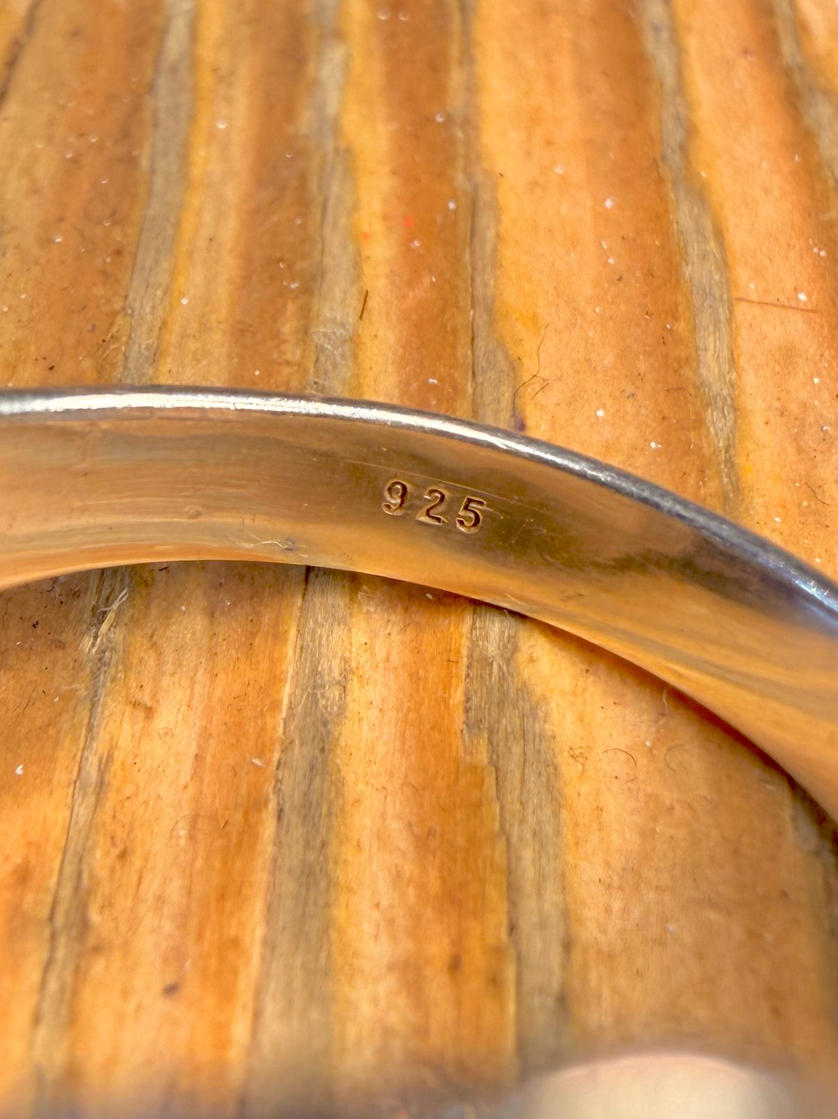 Overlapping Hammered 925 Sterling Silver Size R1/2 Adjustable Ring