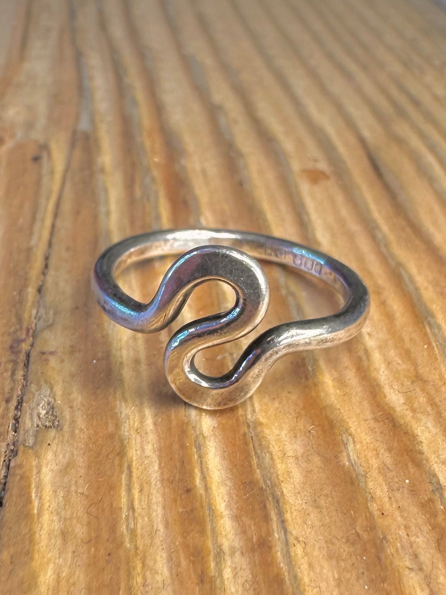 Minimalist Swirl 1962 Scottish 925 Sterling Silver Size N Ring