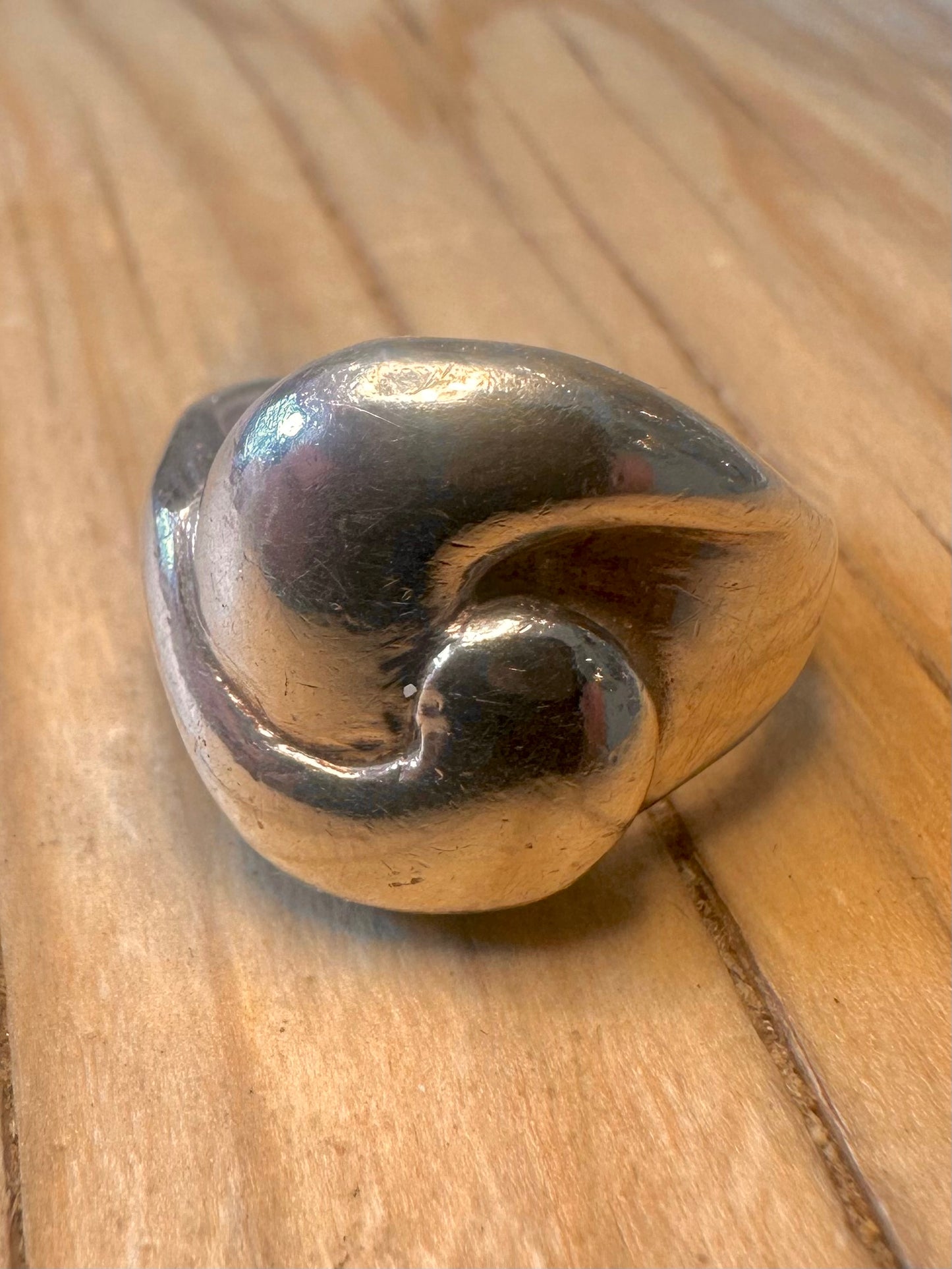Vintage 1991 Chunky Abstract 925 Silver Size O1/2 Ring
