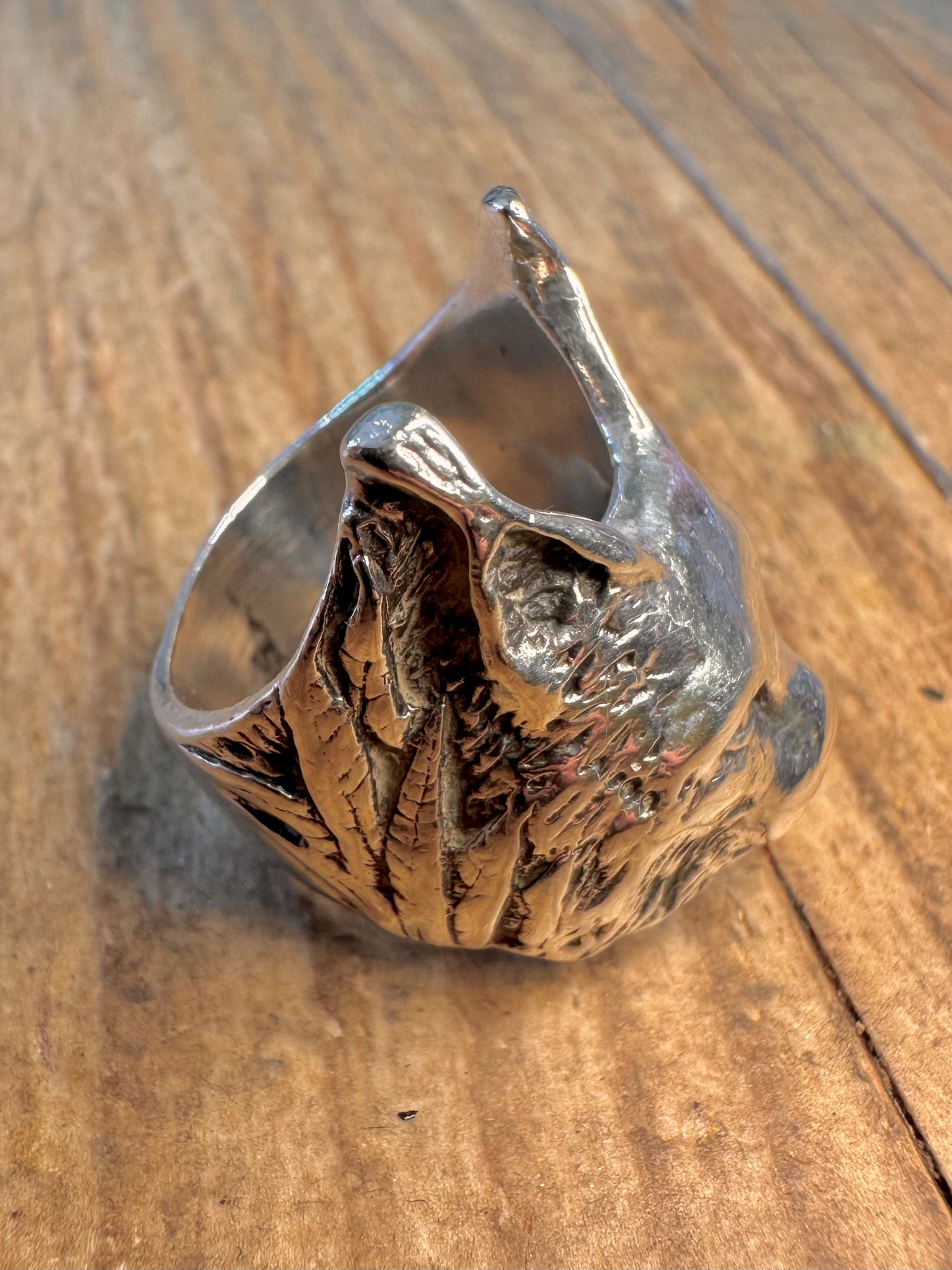 Lynx Katze Verrücktes Schwein Design 925 Sterling Silber Größe O Ring