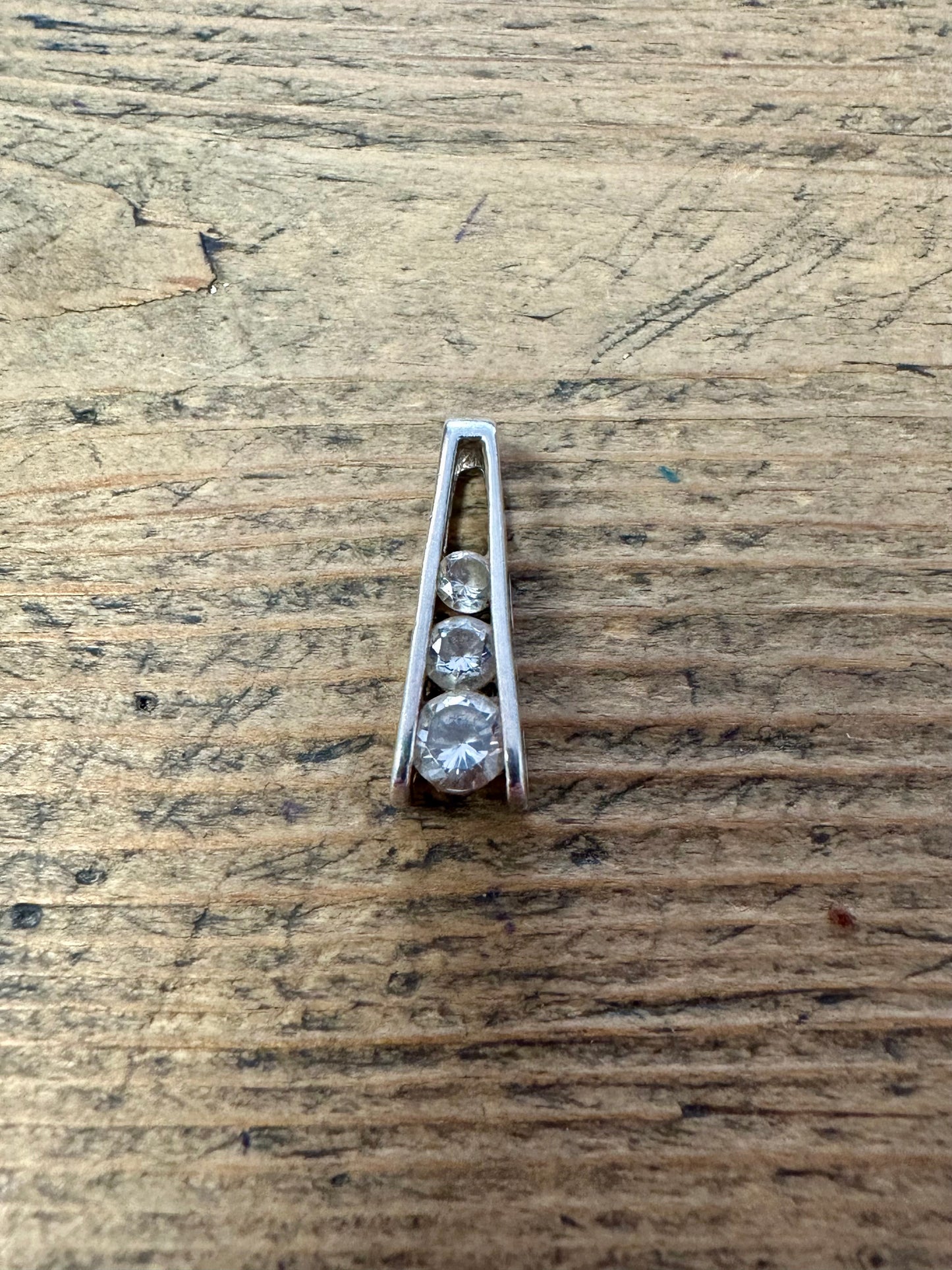 Modernist CZ 925 Silver Pendant