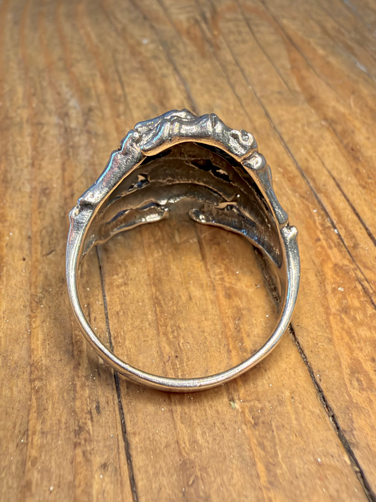 Skeleton Hands Overlapping 925 Sterling Silver Size Z+3 Ring
