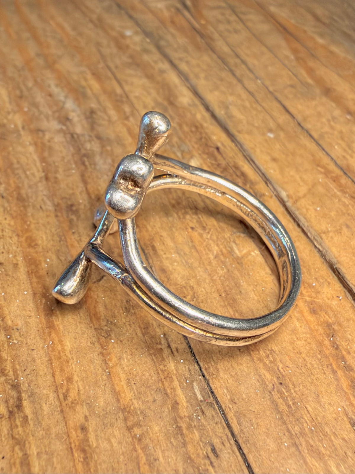 Cross Bone 925 Sterling Silver Size V1/2 Ring