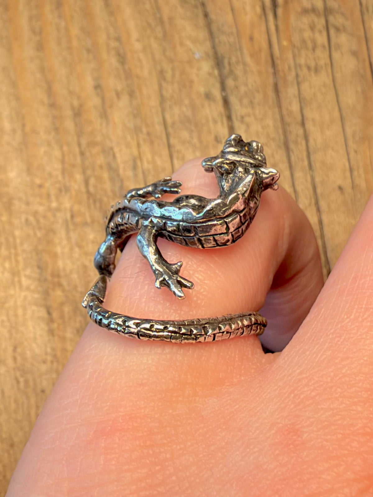 Dragon 1987 Wrapped Textured 925 Sterling Silver Size O Ring