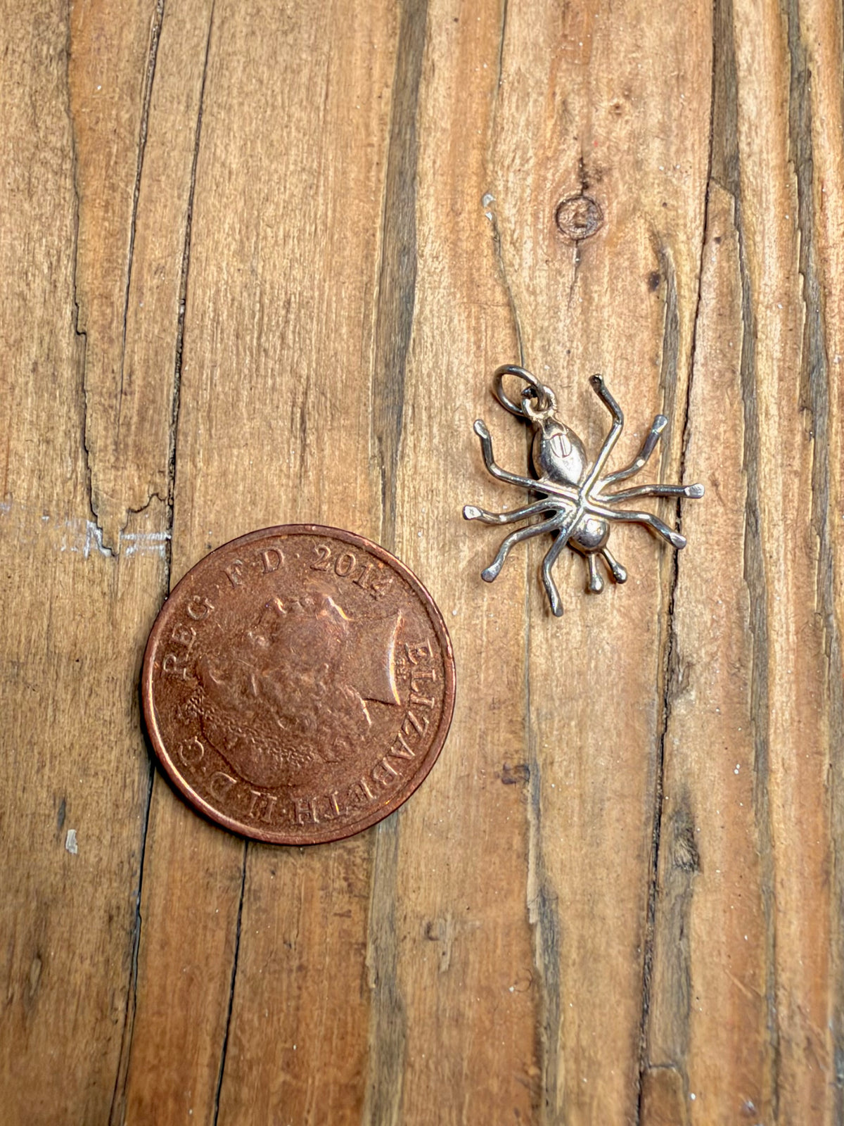 Small Spider Black Stone and White CZ 925 Sterling Silver Pendant