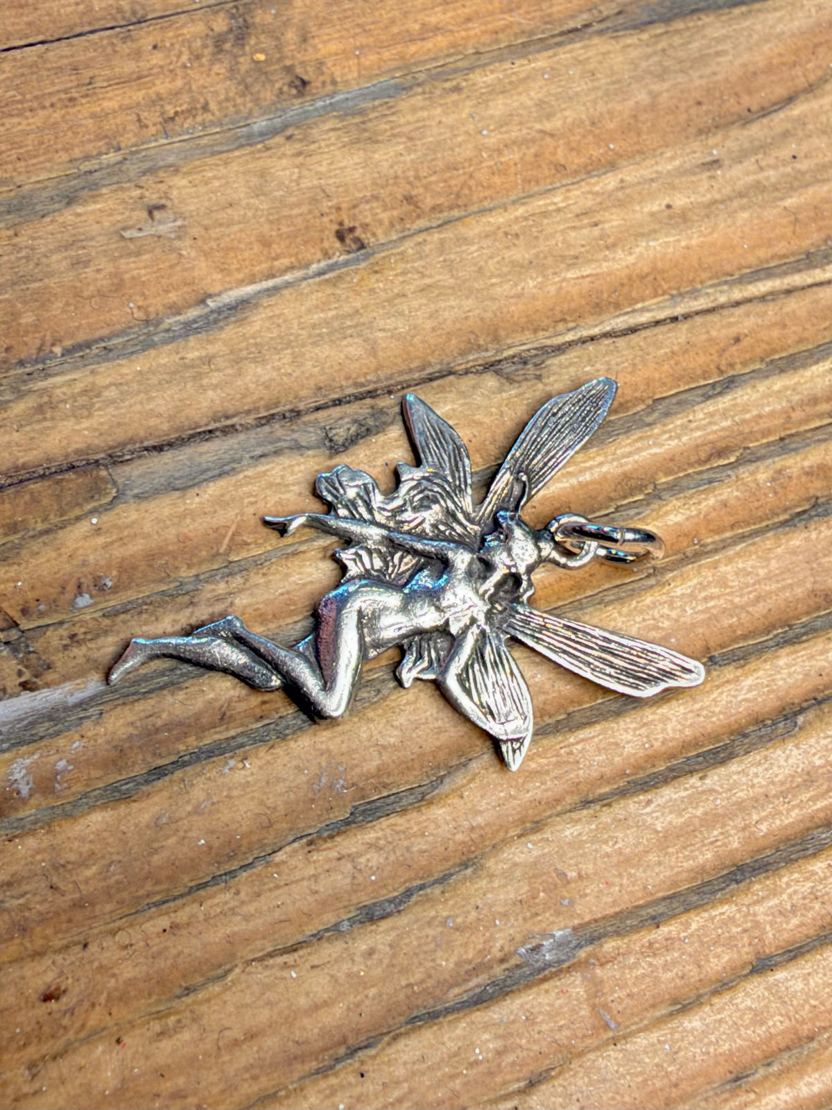 Art Nouveau Style Fairy 925 Sterling Silver Pendant