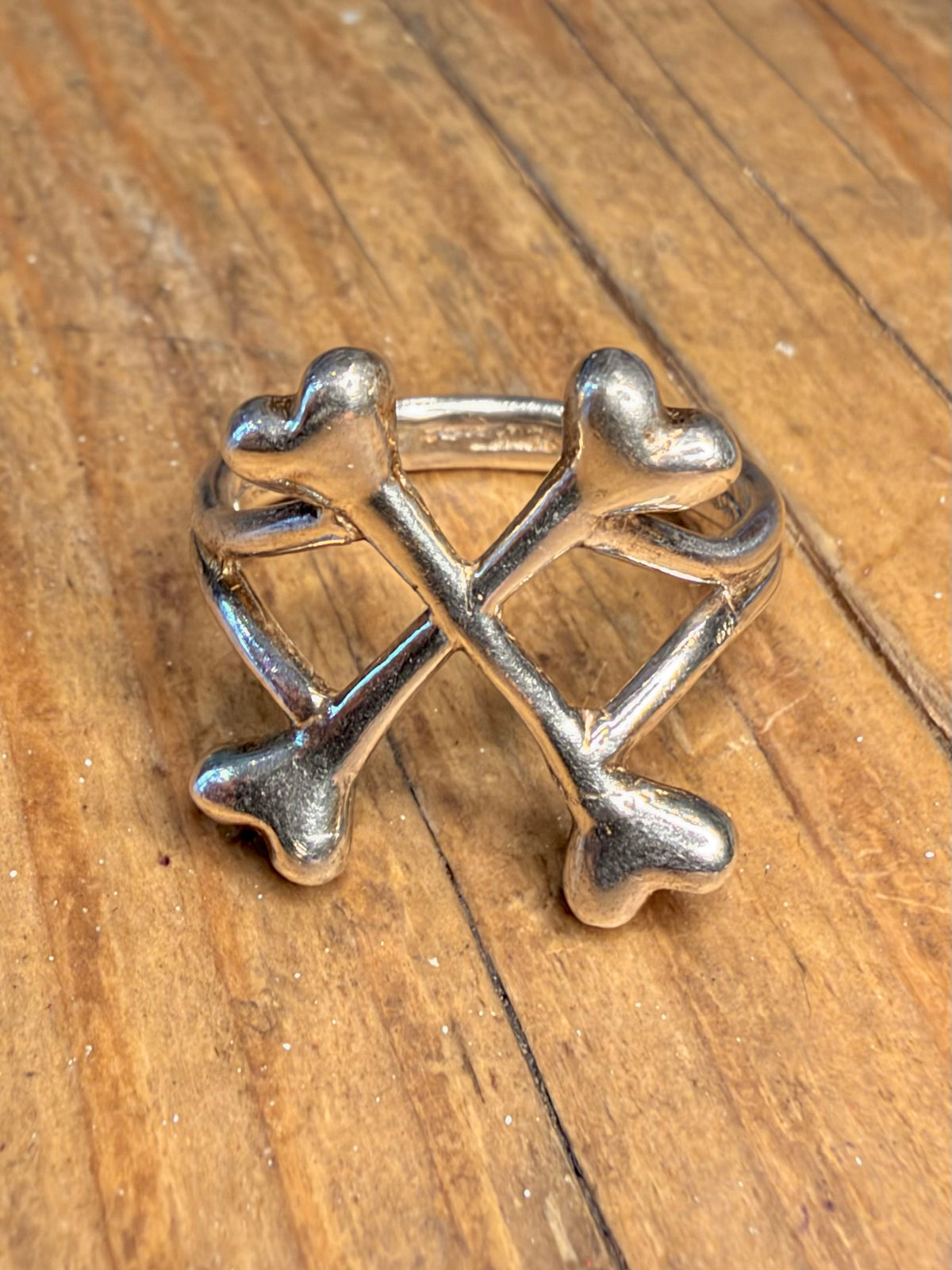 Cross Bone 925 Sterling Silver Size V1/2 Ring