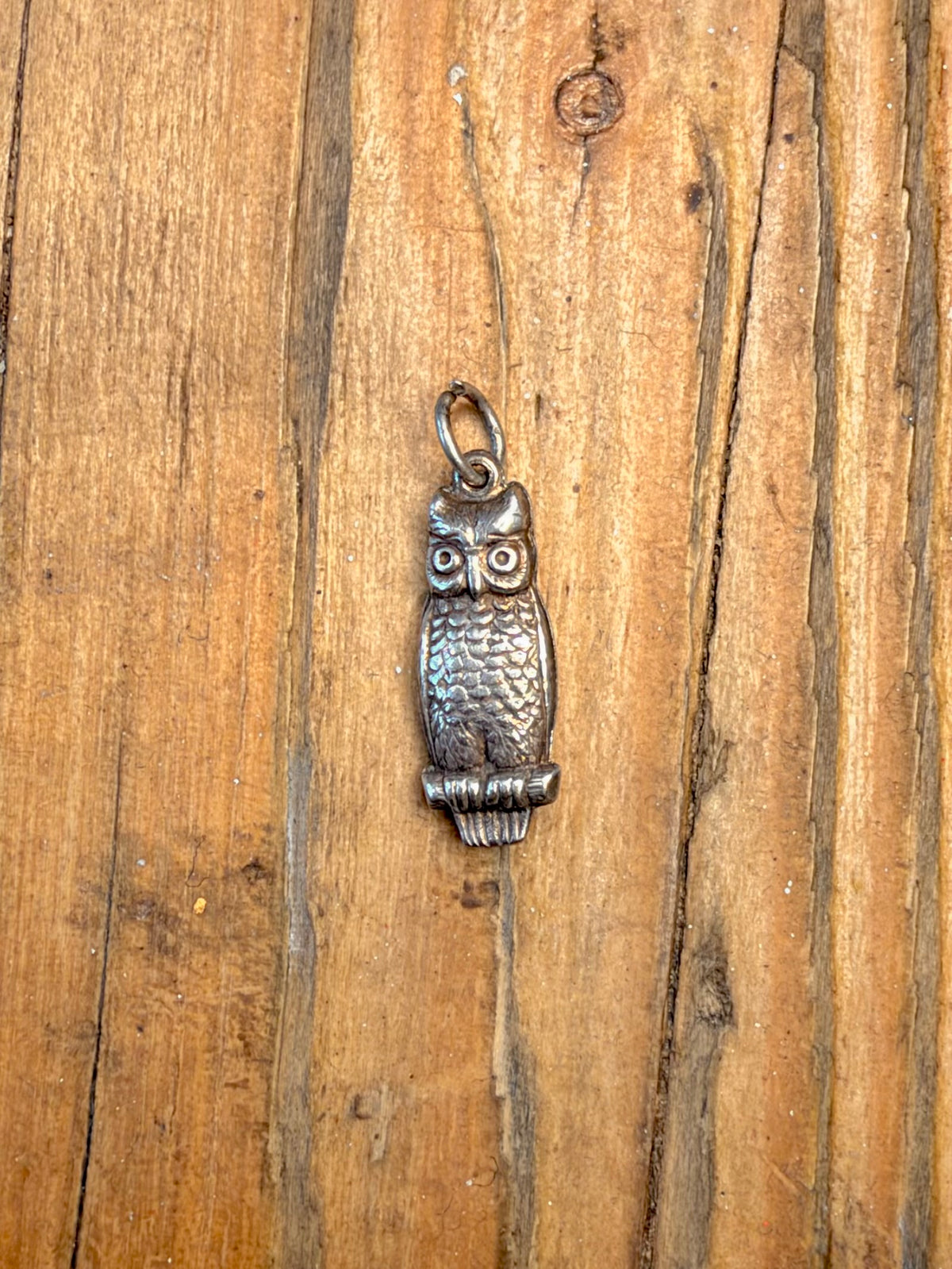 Owl Double Sided 925 Sterling Silver Charm Pendant