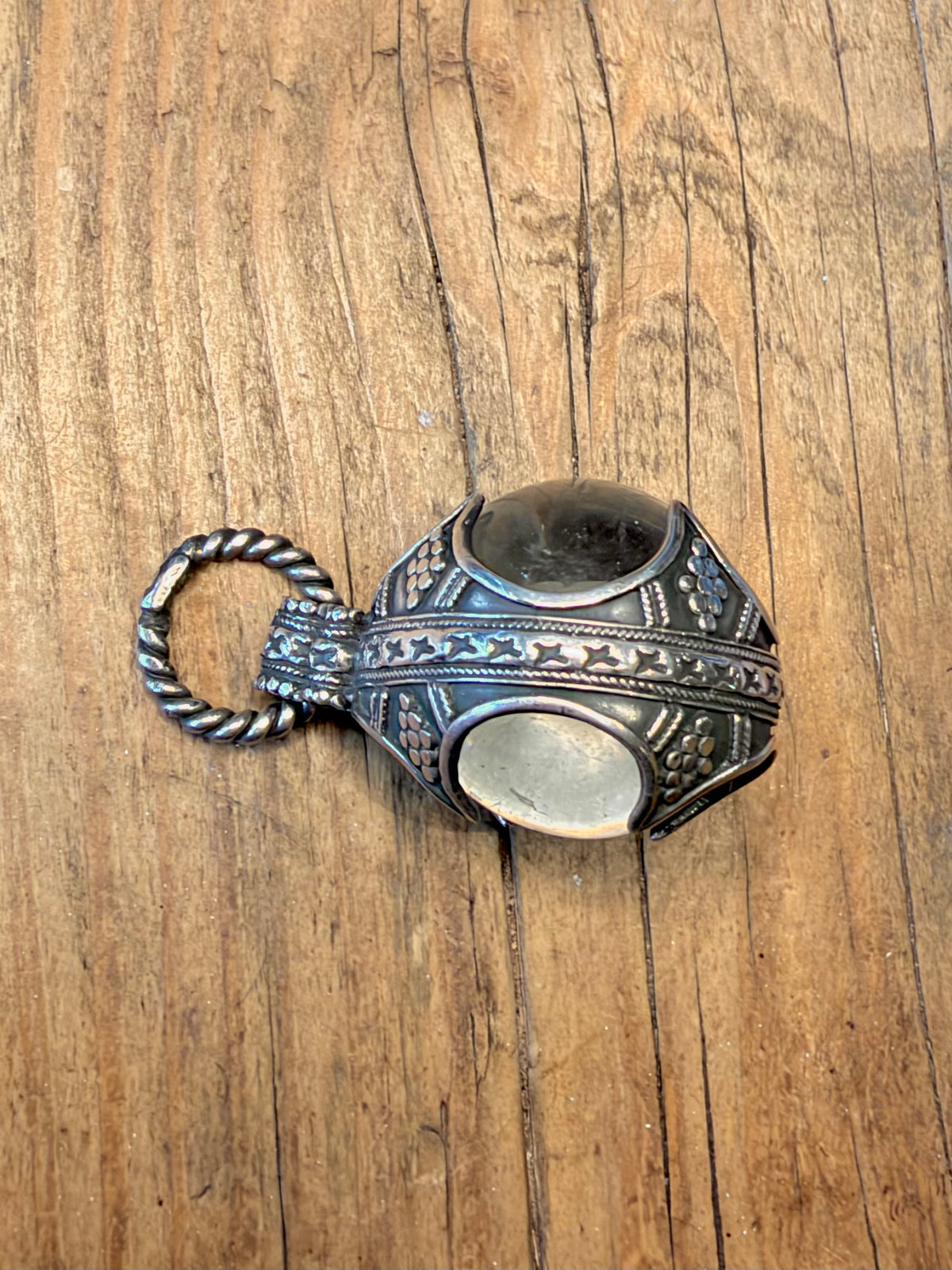 Gotland Clear Quarts Ball Decorative Silver Plated Costume Pendant