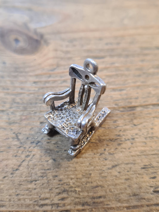 Vintage Rocking Chair 925 Silver Charm Pendant