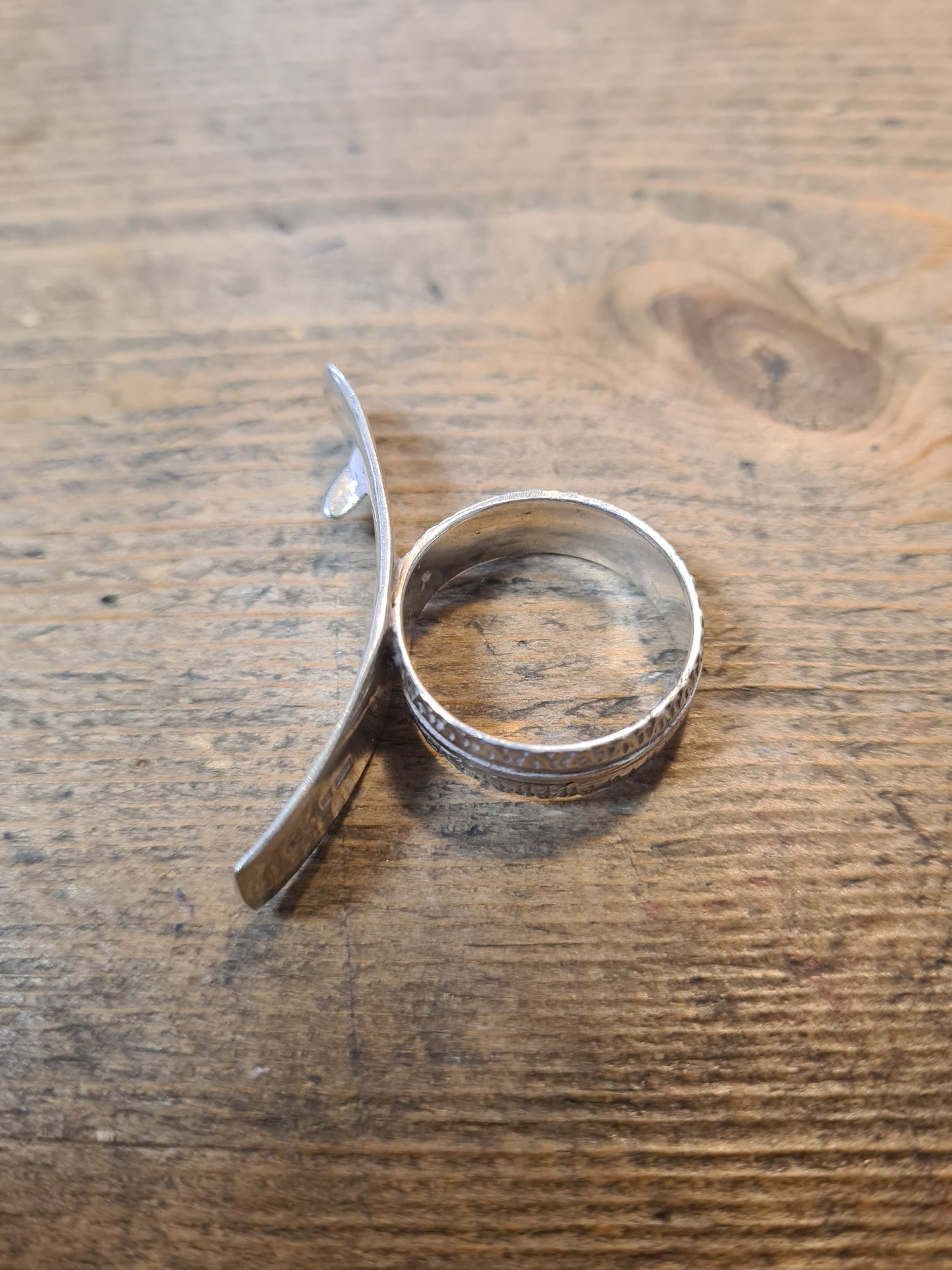 Vintage Unique Orange Peeler DP 1996 925 Silver Size S Ring