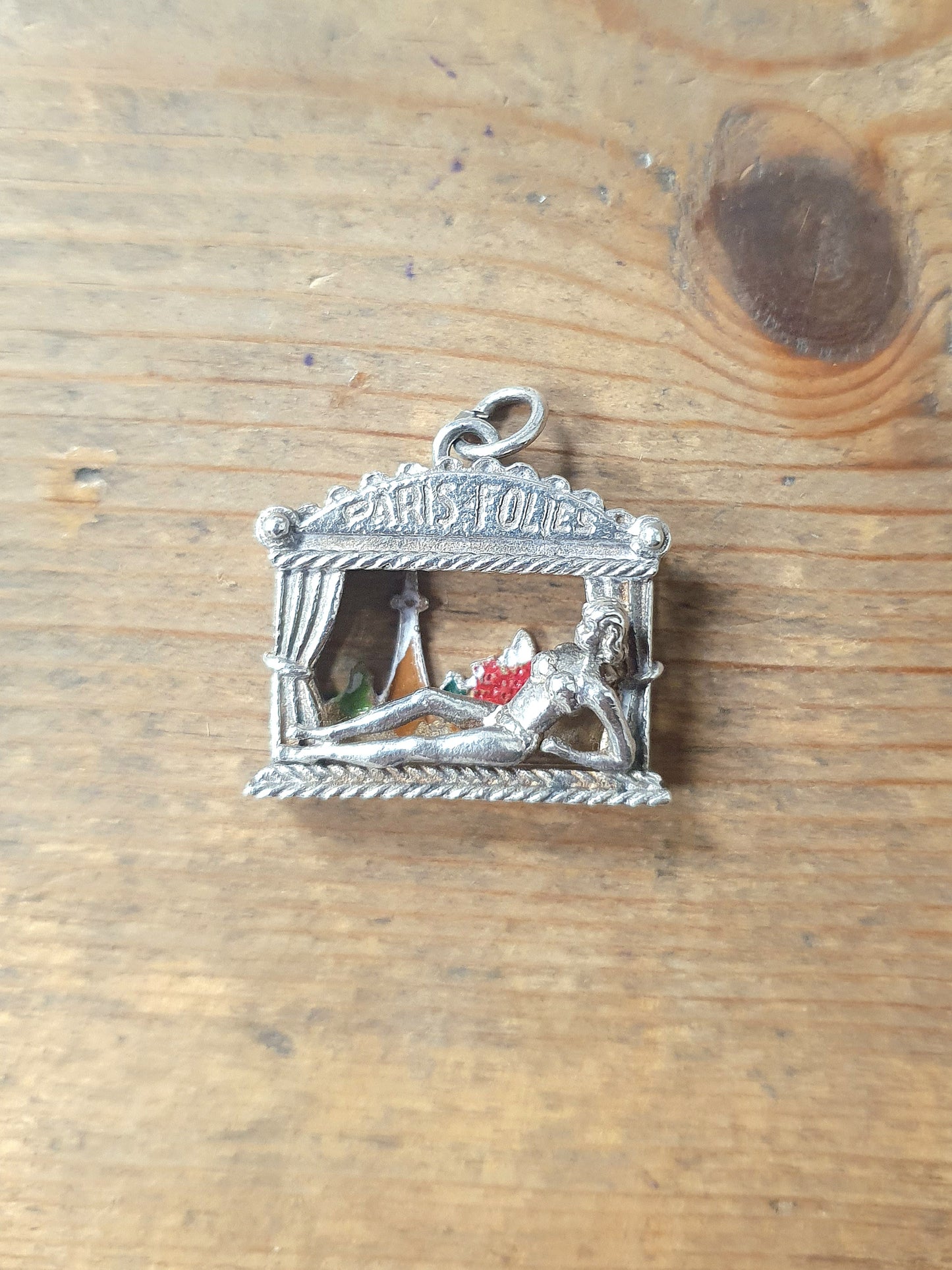 Vintage Paris Folies Silver Pendant